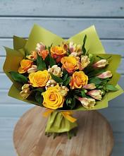 Букет цветов из:  Альстромерии и Розы #REPLACE_PRED# Поселок дачного хозяйства Жуковка