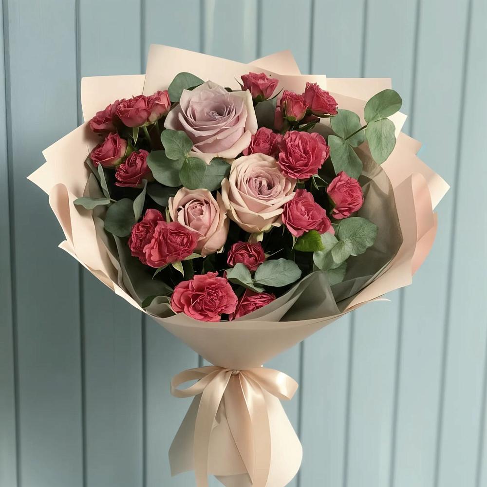 Букет цветов из: Гвоздики и Розы в Поселок дачного хозяйства Жуковка