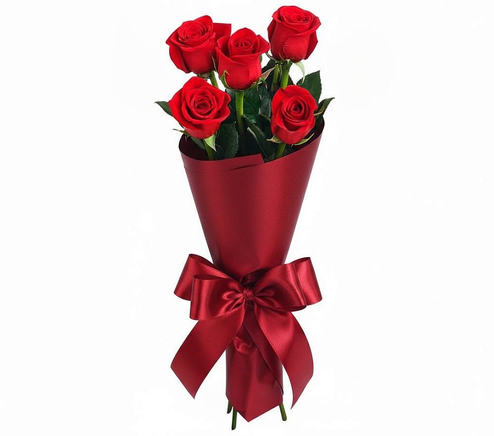 Букет 5 Красных роз Эдлесс Лав в Поселок дачного хозяйства Жуковка