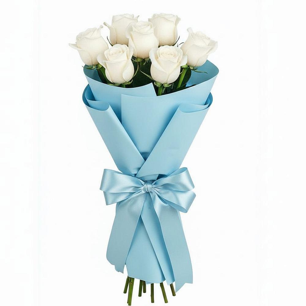 Букет 7 белых роз Проуд в Поселок дачного хозяйства Жуковка