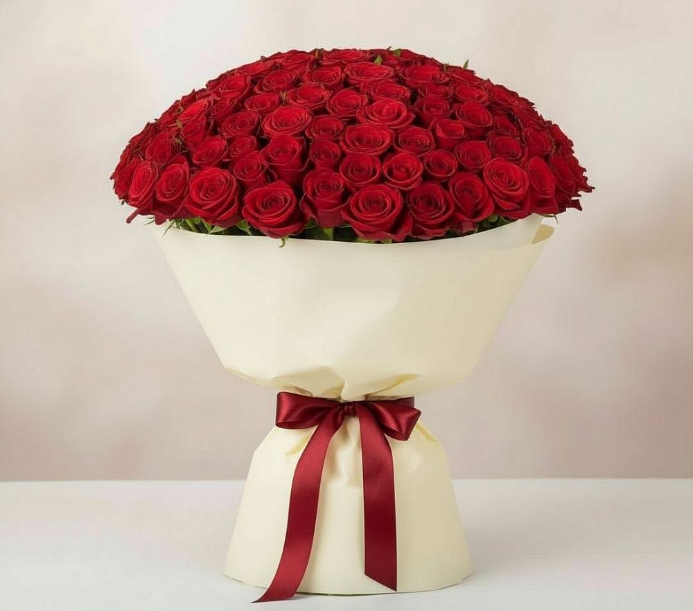 Букет 101 Красная роза Милано в Поселок дачного хозяйства Жуковка