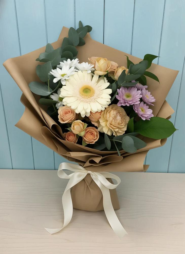 Букет цветов из: Герберы и Хризантемы в Поселок дачного хозяйства Жуковка