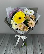 Букет цветов из:  Розы, Герберы и Хризантемы в Поселок дачного хозяйства Жуковка