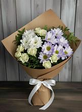 Букет цветов из:  Хризантемы и Розы в Поселок дачного хозяйства Жуковка