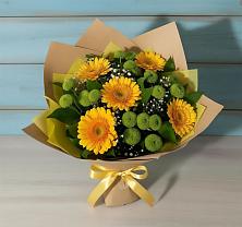 Букет цветов из:  Герберы и Хризантемы в Поселок дачного хозяйства Жуковка