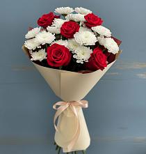 Букет цветов из:  Розы и Хризантемы в Поселок дачного хозяйства Жуковка