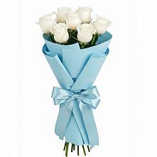 Букет 7 белых роз Проуд в Поселок дачного хозяйства Жуковка