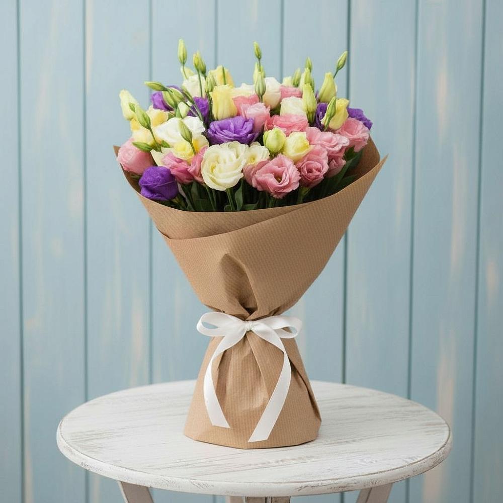 Букет цветов из: Лизиантусы в Поселок дачного хозяйства Жуковка