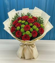 Букет цветов из:  Розы и Хризантемы в Поселок дачного хозяйства Жуковка