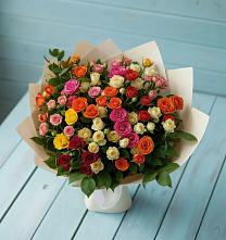 Букет Микс из разноцветных кустовых роз #REPLACE_PRED# Поселок дачного хозяйства Жуковка