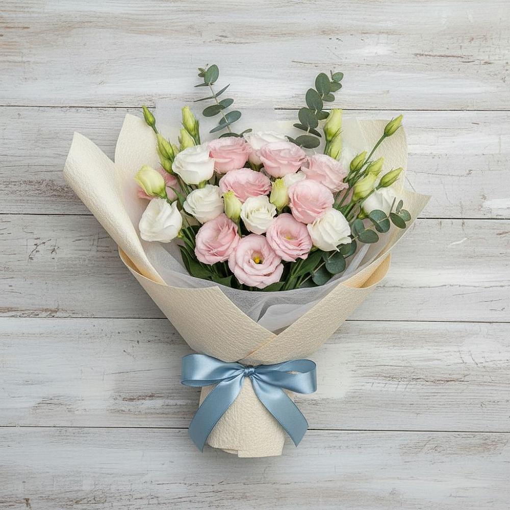 Букет цветов из: Лизиантусы в Поселок дачного хозяйства Жуковка